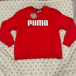 Puma Men Red Fleece Crewneck Sweatshirt